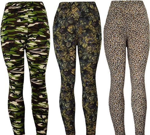 3 Piece Bundle Summer Leggings for Women One-Size Fits All, Double Sided Pockets & Breathable Fabric
